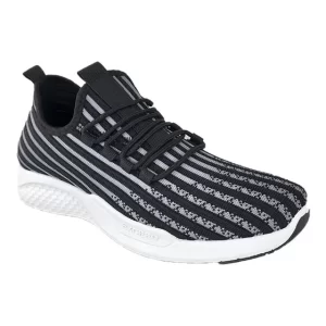 Zapatillas running hombre Deportivas Negro Rayas Gris 3204