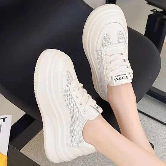 Zapatillas Blancas Hombre De Cuero Genuino Para Mujer Cómodas