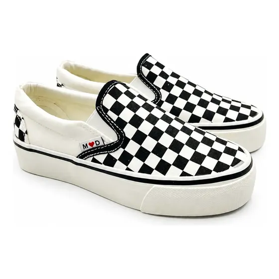 Zapatillas Blancas Mujer Lona Urbanas Unisex Md 26046-110