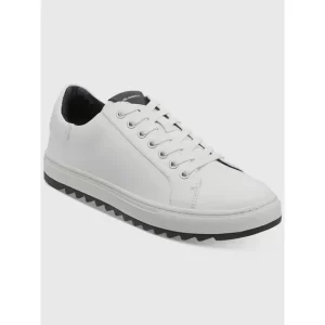 Zapatillas Blancas Hombre Cuero Estilo Urbano Blanco Karl